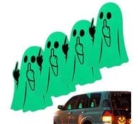 Glowing Ghost Middle Finger Sticker, Night-Glowing Car Ghost Decal, Funny Halloween Ghost Decoration, Rear Window Sticker, Glow in The Dark Ghost Prank Sticker
