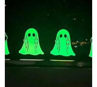 Glowing Ghost Middle Finger Sticker, Night-Glowing Car Ghost Decal, Funny Sti Ghost Rear Decoration, Halloween Window