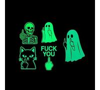 Glowing Ghost Middle Finger Sticker,Prank Glow in The Dark Halloween Ghost Sticker,Waterproof Luminous Ghostly Vinyl Car Decal,Middle Finger GhostDecal for Car,Spooky Rear Window Stickers Home Decor