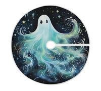 Glowing Ghosts Stars Christmas Tree Skirt Mat L