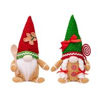 Glowing Gingerbread Man Christmas Figurine in Standing Position, Male and Female Gingerbread Dolls, Perfect Christmas Decoration for the Home and Festive Decoration
