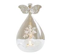 Glowing Glass Angel Christmas LED Lighted Desktop Ornament Decoration Festive Table Centerpiece (A, One Size)