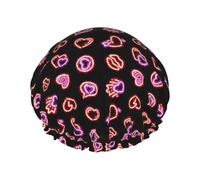 Glowing Glitter Hearts Seamless Shower Cap,Nightcap Double Layer Waterproof Elastic Bath Cap Reusable Bathing Hair Cap