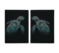 Glowing Green Sea Turtle Printed Passport Cover Case Passport Holder For Travel Passport Cards Protector Travel Covers Wallet Case RFID Blocking Leather Card Case for Women Men, Glowing Green Sea