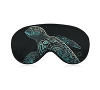 Glowing Green Sea Turtle Sleep Mask Soft Comfortable Eye Mask with Adjustable Strap Eye Cover Eye Shade for Men Women Work Travel