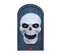 Glowing Halloween Doorbell Toy for Kids Animated Light Up Novelty Funny Outdoor Play Trick or Eyeball Game Child Interactive Glow in Dark (Grey, 19. 5X11. 5CM)