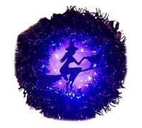 Glowing Halloween Wreath Bats Witch on The Broom Garland Lights for Celebrate