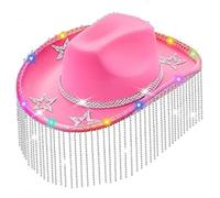 Glowing Hat With Crystal Tassels Light For Party Tasseled String Light Glowing Hat Brimmed For Actor Actress Cowboy
