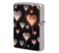 Glowing Heart Love Metal Lighter Case Cover, Personalized Graffiti Lighter Sleeve, Waterproof Double-Sided Protector for Women Men Gifts