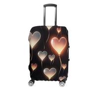 Glowing Heart Love Suitcase Covers Luggage Protector - Travel Elastic Baggage Case Protective, Washable Anti-scratch Large Suit Case Cover for Suitcases Fits 19-32 Inch Luggages, white, M, Flower and