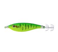 Glowing Horizontal Squid Trolling Lure 11CM/13.4G Luminous Squid Jig Jigging Fishing Lure Floating Squid Jigging Eging Wood Shrimp Hooks Artificial Octopus Hook for Fishing (6)