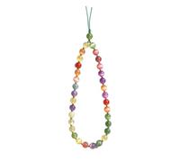 Glowing in the Sun Bead Wrist Lanyard Charm Strap 8mm Natural Gemstones Cellphone Lanyard Wrist Smartphone Chain String Charm for Women Girls