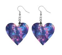 Glowing Jelly Fish Novelty Women's Dangle Earrings Fashion Printed Wood Earring Drop Pendants Jewelry