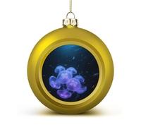 Glowing Jellyfish Christmas Ball Ornaments - Shatterproof Plastic Vintage Rustic Xmas Tree Decorations Pendant for Family Holiday Wedding Party Xmas Hanging Decoration