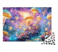 Glowing Jellyfish in A Dreamy Underwater Forest 1000Pc Jigsaw Puzzle Ethereal Jellyfish Premium Quality, Great for Adults & Kids 38x26cm/1000pcs