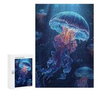 Glowing Jellyfish Ocean Scene Puzzle 1000 Teile Schwer Puzzle Spielzeug Lernspiel Impossible Herausforderungsspielzeug Für Erwachsene Kinder 300 PCS