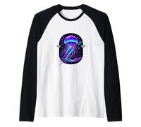 Glowing Jellyfish Ocean Sea Creature Marine Life Raglan Baseball Tee