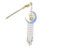Glowing Lantern Moon Hairpin For Women Creative Tassel Imitation Pearl Hair Stick Vintage Metal Accessory