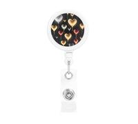 Glowing Love Badge Reel Retractable Badge Holder with Keychain Funny ID Clips for Badges Lightweight Plastic Name Card Holders for Nurses Office Teacher