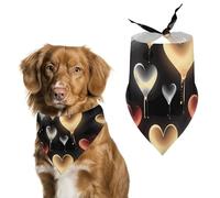 Glowing Love Dog Bandana Triangle Dog Scarf Washable Polyester Dog Bibs Cute Pet Bandana for Medium Large Dogs Puppy and Cats