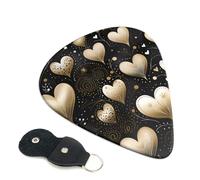 Glowing Love Guitar Plectrums, 6 Guitar Plectrums, Double Sided Printing, For Acoustic Guitar, Bass, Ukulele, Electric Guitar (0.46 Mm 0.71 Mm 0.96 Mm)