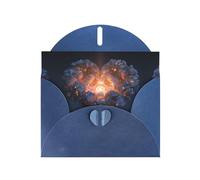 Glowing love heart Blue Patterns greeting card 6x4 inches with envelope, covering birthdays, weddings and other occasions