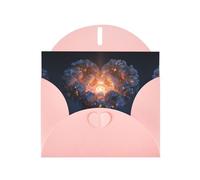 Glowing love heart Pink Patterns greeting card 6x4 inches with envelope, covering birthdays, weddings and other occasions