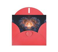 Glowing love heart Red Patterns greeting card 6x4 inches with envelope, covering birthdays, weddings and other occasions