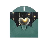 Glowing love Holiday Cards | Double Sided Glitter Cardstock | Christmas, Birthday, Valentine's Day, Wedding & Party Invitations | Envelopes Included