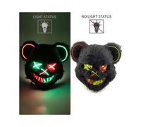 (glowing mask 14) Halloween Bloody Rabbit Bear Mask Party Scary Cosplay Head Cover Masks