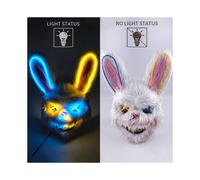 (glowing mask 18) Halloween Bloody Rabbit Bear Mask Party Scary Cosplay Head Cover Masks