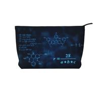 Glowing Mathematical Physics Chemistry Formulas, Cosmetic Bag Corduroy Makeup Bag Portable Travel Toiletry Bag