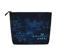 Glowing Mathematical Physics Chemistry Formulas, Cosmetic Bag Imitation Linen Makeup Bag Portable Travel Toiletry Bag