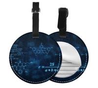 Glowing Mathematical Physics Chemistry Formulas,Luggage Tags Pu Leather Name Tag Travel Suitcase Identifier ID Tags Durable Baggage Label 2 pcs
