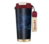 Glowing Mathematical PhysicsFormulas,316 Stainless Steel Coffee Mug with Lanyard,Insulated Tumbler Double Wall Travel Car Cup 500 ml