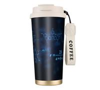 Glowing Mathematical PhysicsFormulas,316 Stainless Steel Coffee Mug with Lanyard,Insulated Tumbler Double Wall Travel Car Cup 500 ml