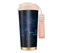 Glowing Mathematical PhysicsFormulas,316 Stainless Steel Coffee Mug with Lanyard,Insulated Tumbler Double Wall Travel Car Cup 500 ml