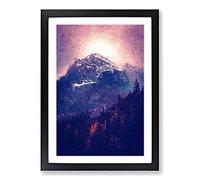 Glowing Mountain in Banff Canada Framed Print | A2 Black Framed Wall Art | Ready to Hang | Modern Landscape Picture | Living Room Bedroom Lounge Office