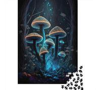 Glowing Mushrooms Fantasy Forest 1000 Piece Jigsaw Puzzle Paper for Adults Night Atmosphere Puzzle Game for Family Relax Focus 38x26cm/1000pcs
