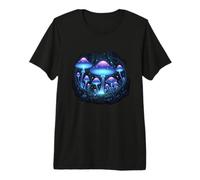 Glowing Mushrooms Forest Night Scene Premium T-Shirt