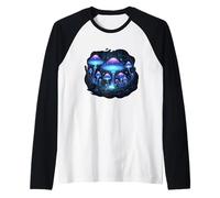 Glowing Mushrooms Forest Night Scene Raglan Baseball Tee