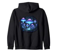 Glowing Mushrooms Forest Night Scene Zip Hoodie