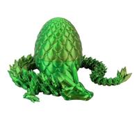 Glowing Neon Dragon Egg, 12-Inch 3D Printed Egg with Articulated Crystal Dragon, Vibrant Yellow-Green Fidget Toy for Sensory Play and Neon Glow Theme Decor