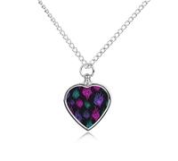 Glowing Neon Goth Flames Pet Ash Necklace Keepsake Memorial Heart Pendant Jewelry
