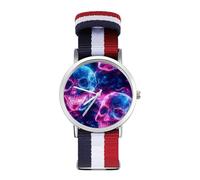Glowing Neon Skulls Casual Watch for Men Women Braided Strap Watches Non-Scale Three-Hand Wrist Gift