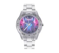 Glowing Neon Wolf Business Men's Wrist Watches | Stainless Steel Strap Watch Casual Wrists Accessories Boyfriend Father Gift