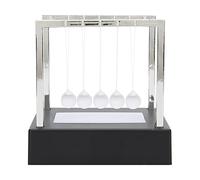 Glowing Newtons Cradle Balance Balls, LED Light up Newtons Pendulum Balls Perpetual Motion Desk Decor for Men Adult Stress Relief (Newton ball medium black base)