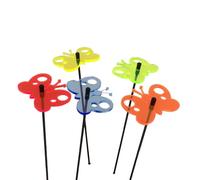 Glowing Peacock Butterfly 5 Decorative Garden Stakes Sun Catcher Garden Decor Ornaments 25cm, 10 inches high Outdoor Yard Gardeners Gift, Colour:mixed colours