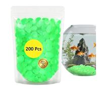 Glowing Pebbles - 1 Centimetre Colorful Waterproof Resin Decoration, Two Hundred Pieces lambent Pathway Stones | Neon Rocks For Landscaping Aquarium Fish Tank Terrace Garden Lawn Courtyard Balcony