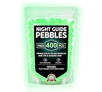 Glowing Pebbles,400-pieces Solar-Powered Artificial Decorative Gravel Stepping - Glow Stones for Garden | for Fish Tank Aquarium Pond Landscape Yard Walkway Patio Outside
